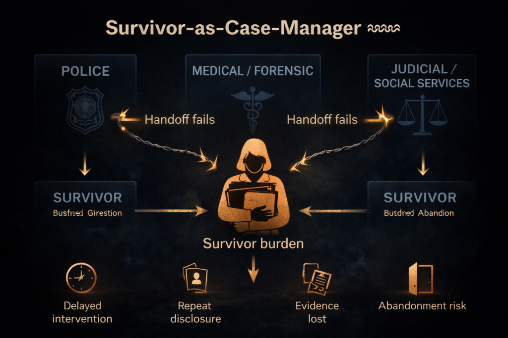 GBV response protocols breaking down between police, health, and courts