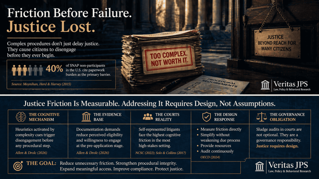 Administrative burden framework showing learning, psychological, and compliance costs in court procedures