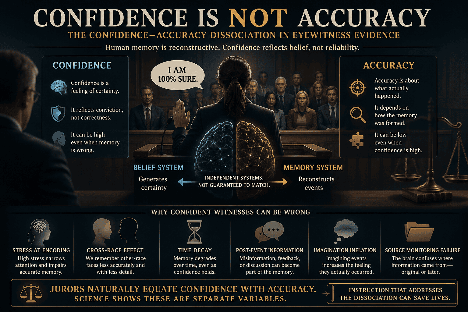 The Confidence-Accuracy Dissociation in Eyewitness Evidence: Why Courts Still Trust Confident Witnesses